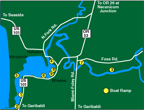 Nehalem Bay Area boat launch locations