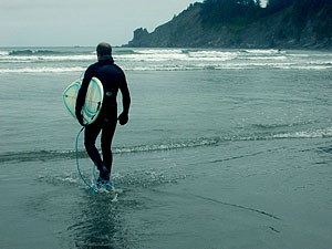 Surfing Short Sands Beach on the Oregon Coast