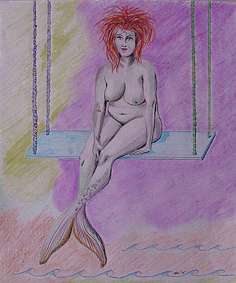 Mermaid in Colored Pencil