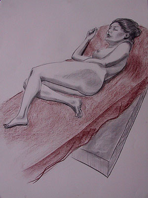 Reclining on Red