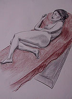 Reclining on Red